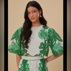 NWT Farm Rio Women's Linen Color Festival Blouse